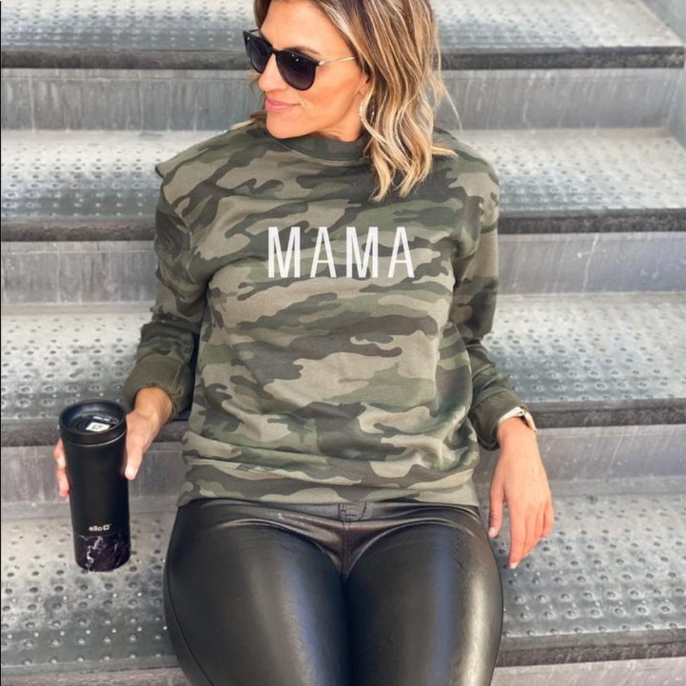 Camo MAMA crew neck sweatshirt